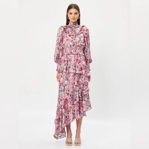 Elliatt Astrid Floral Midi Dress In Dorian Sz L